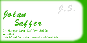 jolan saffer business card